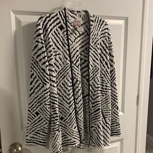 Chico's Monochrome Zebra Print Jacket